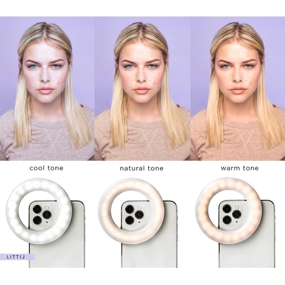 Littil Selfie One Rechargeable Ring Light Clip-On for iPhone, Laptop, Etc. - Picture 11 of 16